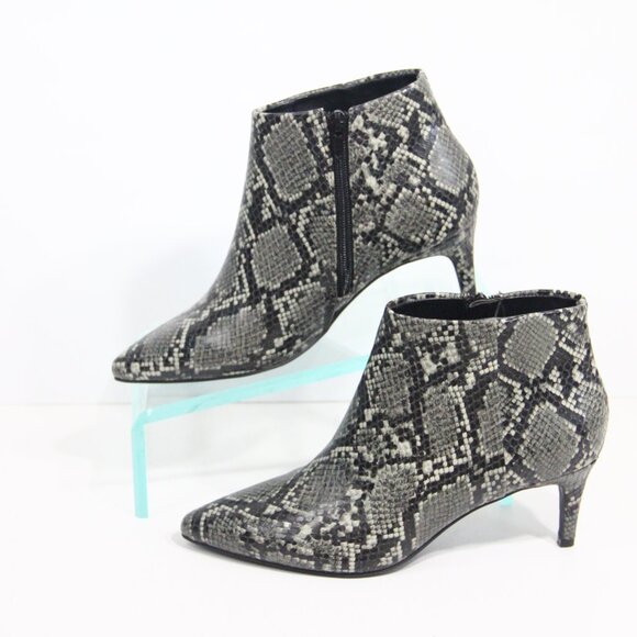 Ann Taylor Kitten Heel Booties sz 8 Women Faux Leather Boots snakeskin print - Picture 6 of 10